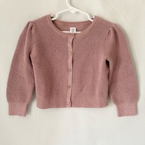 GAP Dusty Pink Metallic Thread Button-Up Cardigan - Size 4T